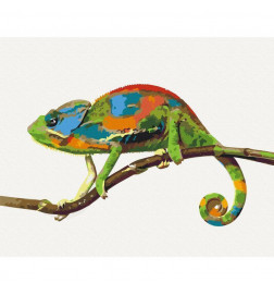DIY kangas maalaus - Chameleon