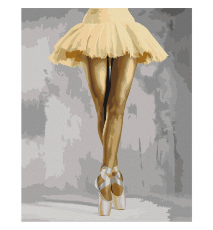Doe-het-zelf op canvas schilderen - Yellow Ballerina