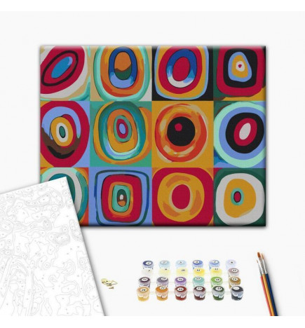 Cuadro para colorear - Colourful Rings