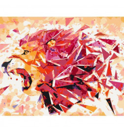 DIY glezna uz audekla - Abstract Lion