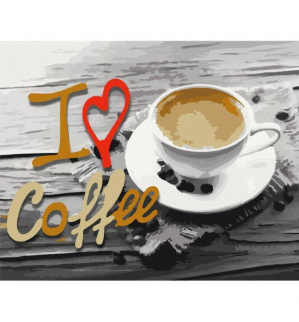 Doe-het-zelf op canvas schilderen - I Love Coffee
