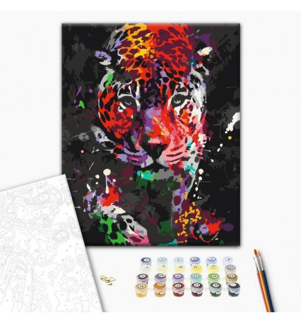 DIY glezna uz audekla - Spotted Leopard