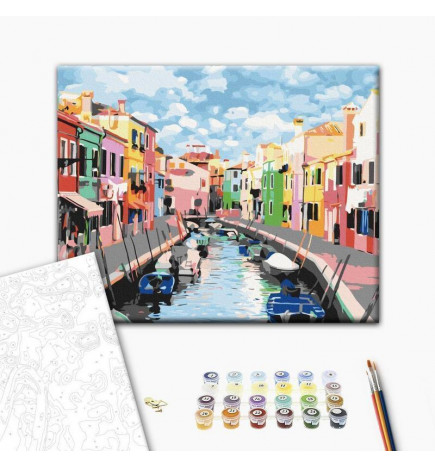 Cuadro para colorear - Houses in Burano