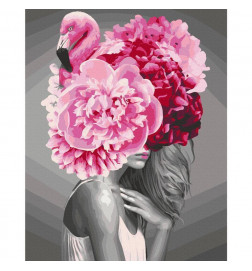Cuadro para colorear - Flamingo Girl