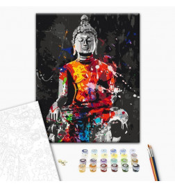 DIY glezna uz audekla - Buddha in Colours
