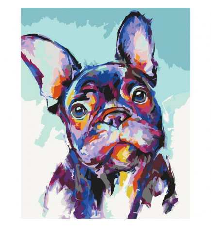 Cuadro para colorear - Bulldog Portrait