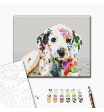 Cuadro para colorear - Colourful Puppy