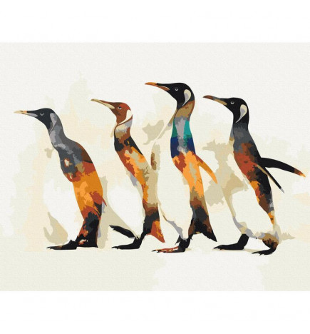 Set de pictură pe numere - Penguin Family