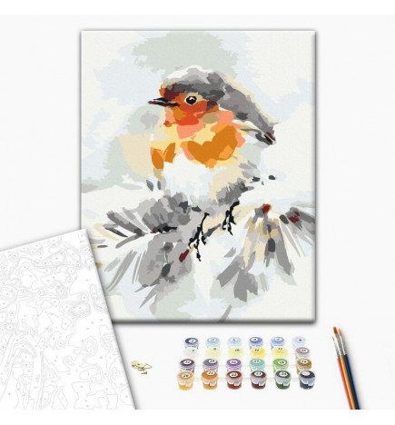 Peinture par numéros - Bird on the Christmas Tree