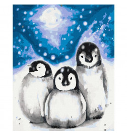 Paint By Numbers Kit - Three Penguins