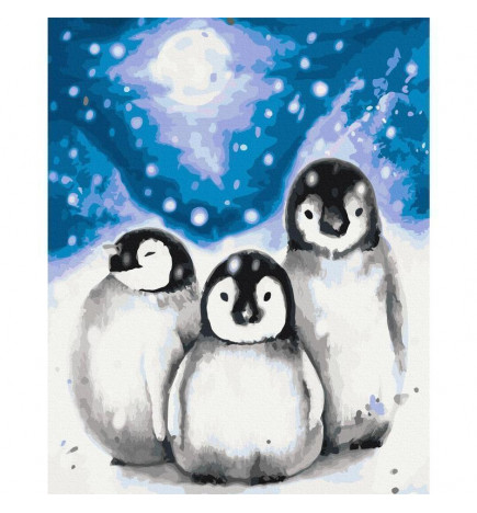 Cuadro para colorear - Three Penguins