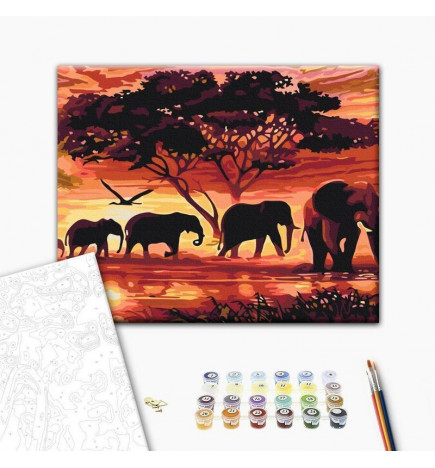 Doe-het-zelf op canvas schilderen - Family Walk
