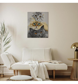 Cuadro para colorear - Cats Trio