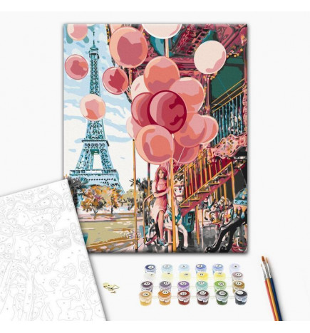 DIY glezna uz audekla - Paris Carousel
