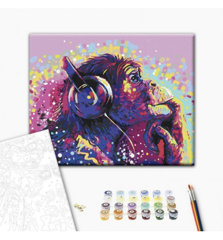 Cuadro para colorear - Magic Chimpanzee
