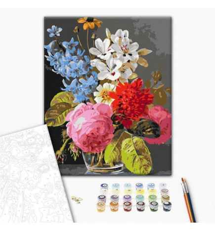 Set de pictură pe numere - Bouquet in a Glass