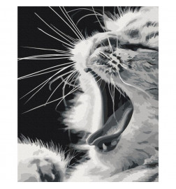 DIY kangas maalaus - Yawning Kitten