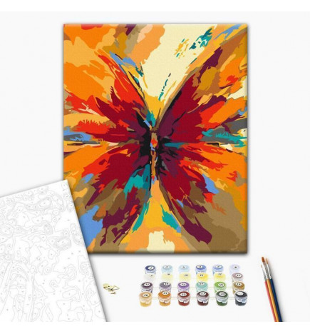 Cuadro para colorear - Multicolored Butterfly