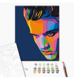 Cuadro para colorear - Colourful Elvis