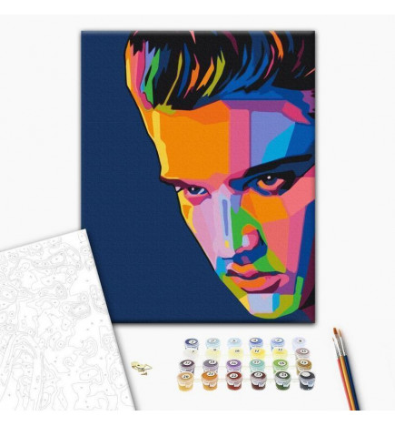 Set de pictură pe numere - Colourful Elvis