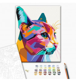 Paint By Numbers Kit - Geometric Cat