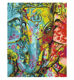 DIY kangas maalaus - Colourful Ganesha