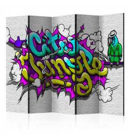 172,00 €Paravent 5 volets - City Jungle - graffiti II [Room Dividers]