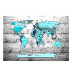 Selbstklebende Fototapete - World Map: Blue Continents