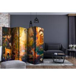 5-teiliges Paravent - Animals in the Forest II [Room Dividers]