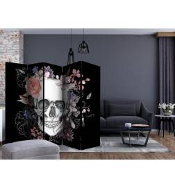 5-teiliges Paravent - Skull and Flowers II [Room Dividers]