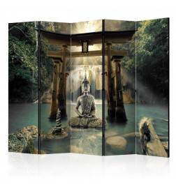5-teiliges Paravent - Buddha Smile II [Room Dividers]