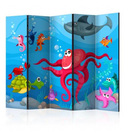 Paravent 5 volets - Octopus and shark II [Room Dividers]