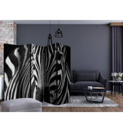 Paravent 5 volets - White with black stripes II [Room Dividers]