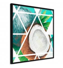 Poster in cornice con una noce di cocco - Arredalacasa