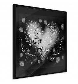 Plakat z elegantnim črno-belim srcem - Arredalacasa