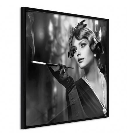 Poster met een elegante vrouw die rookt