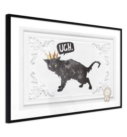 38,00 € Poster met een zeer nerveus zwarte kat Arredalacasa