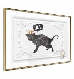 Poster met een zeer nerveus zwarte kat Arredalacasa