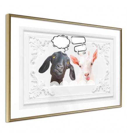Poster in cornice con la capra e il cane - Arredalacasa