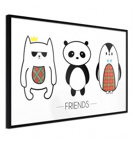 Posters voor kinderen met een panda en zijn vrienden Arredalacasa