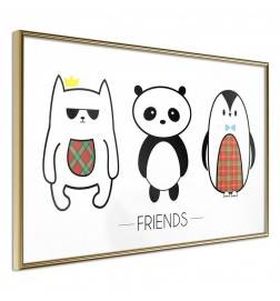 Plakat za otroke s pando in njegovimi prijatelji - Arredalacasa