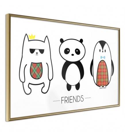 Plakatas vaikams su panda ir jo draugais – Arredalacasa