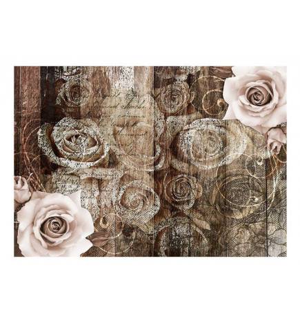 Wallpaper - Old Wood & Roses