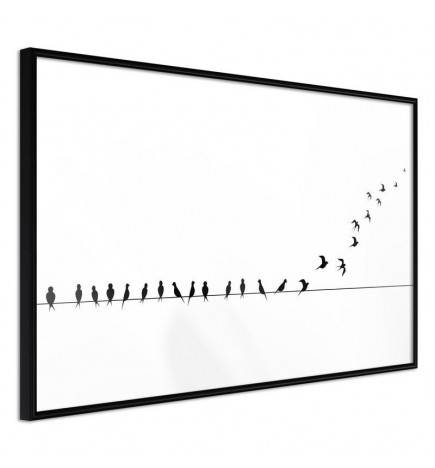 Poster con gli uccelli sul filo - Arredalacasa