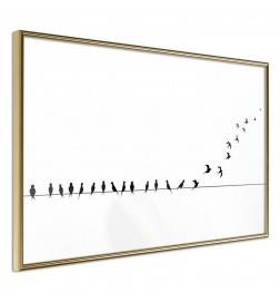 Poster in cornice - uccelli sul filo - Arredalacasa