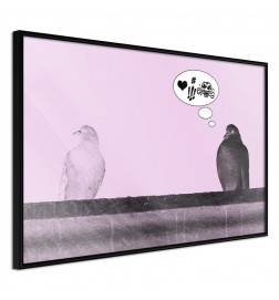 Plakat z dvema klepetajočima goloboma - Arredalacasa