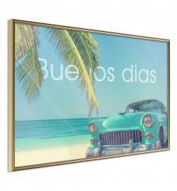 Poster in cornice con un'automobile cubana - Arredalacasa