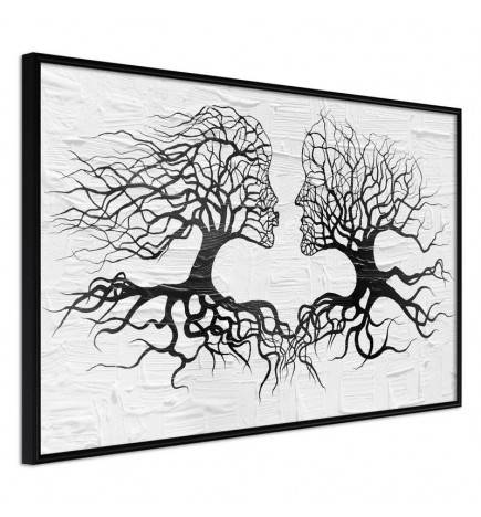 Plakāts ar diviem kokiem melnbaltā krāsā - Arredalacasa