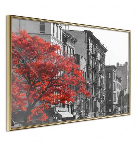 Plakat z rdečimi drevesi v mestu - Arredalacasa