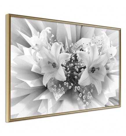 Plakat s črno-belimi lilijami - Arredalacasa